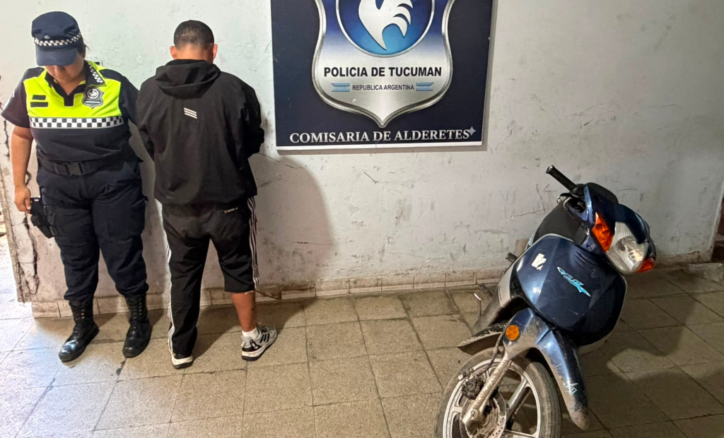 Alderetes: motochorro que arrebató un celular fue rodeado por vecinos y detenido por personal policial